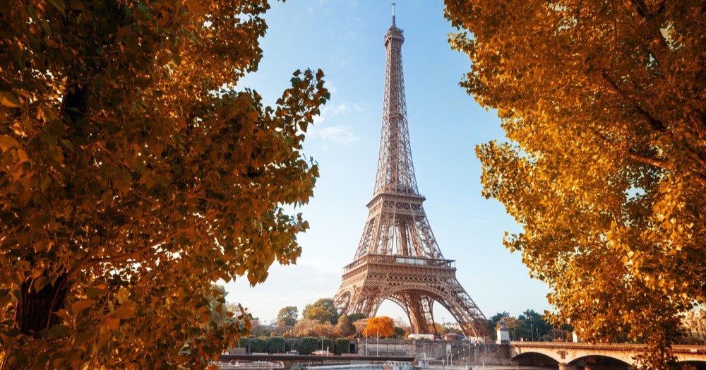 Seine in Paris with Eiffel tower in autumn time-3-1